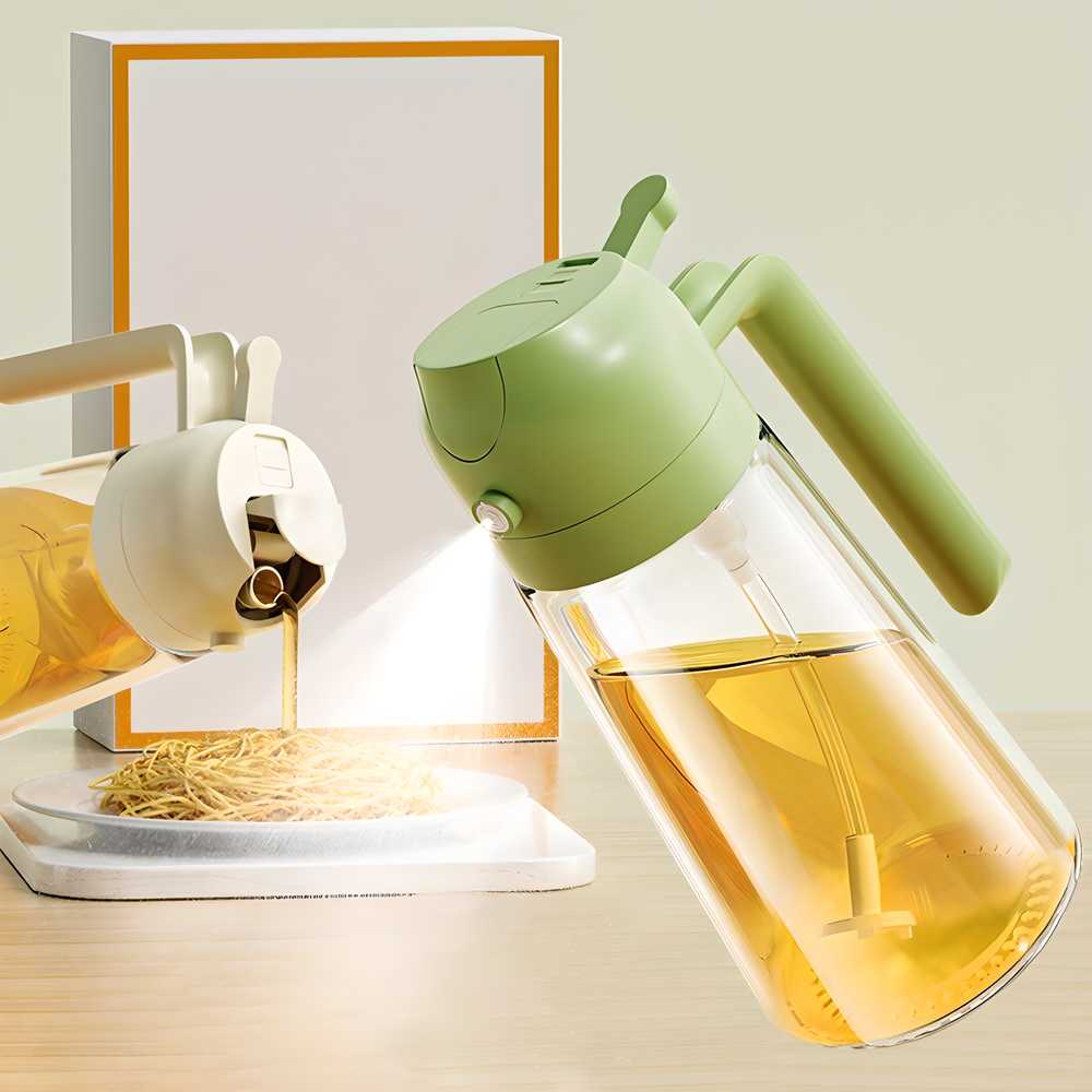 2-in-1 Glass Oil Sprayer & Dispenser (500ml)
