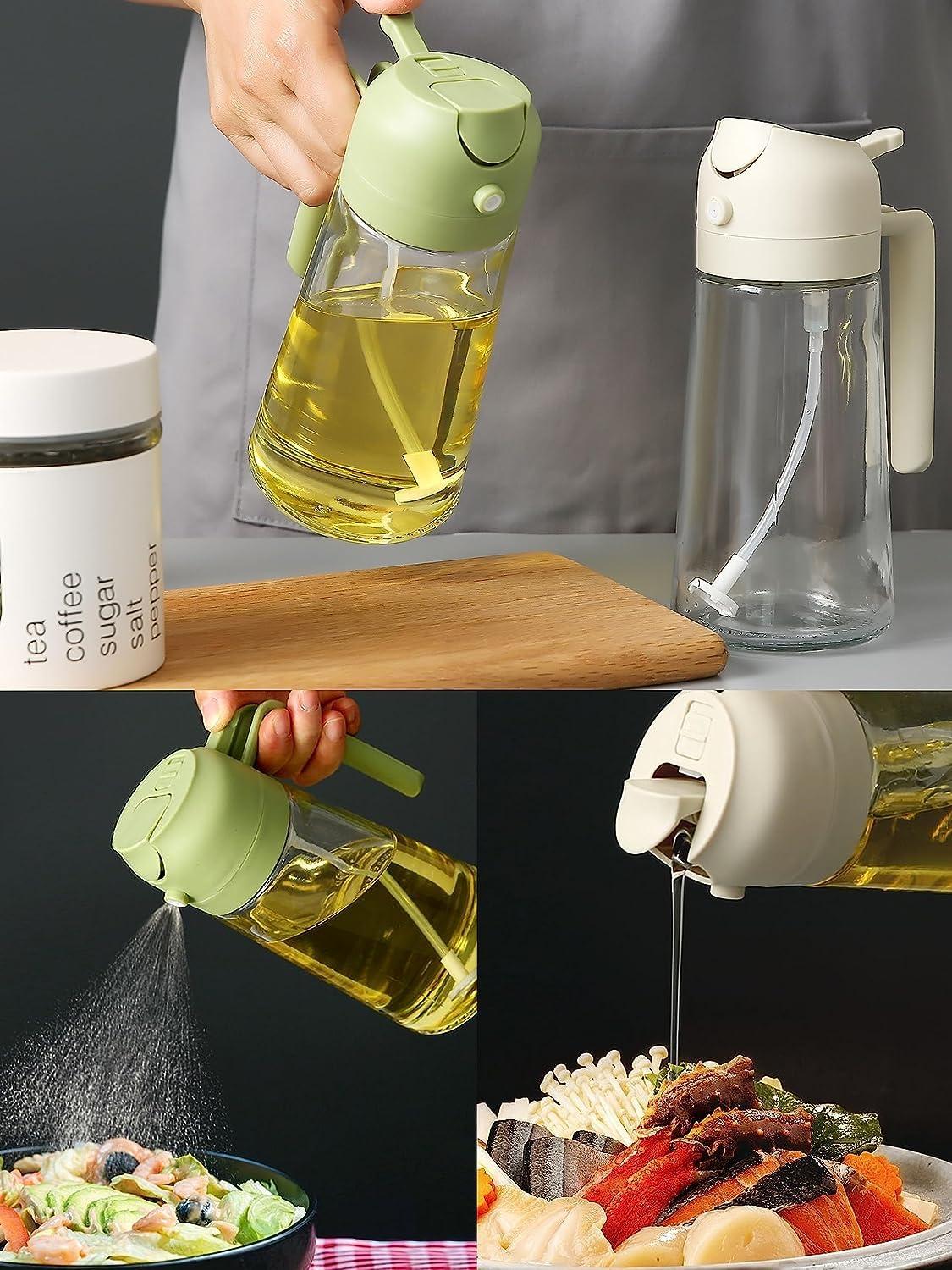 2-in-1 Glass Oil Sprayer & Dispenser (500ml)