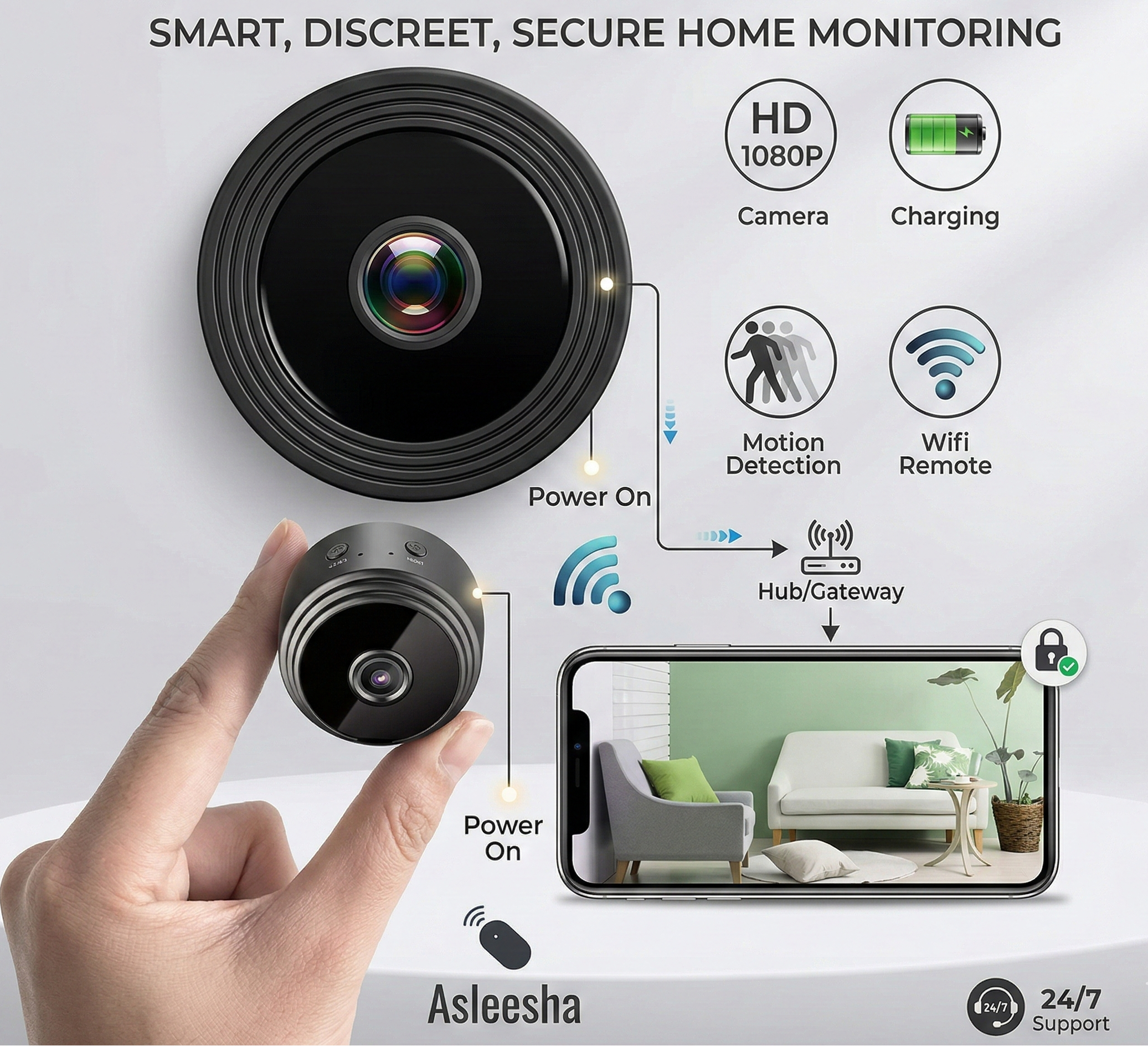 Smart Mini WiFi Security Camera – 24/7 Wireless Surveillance